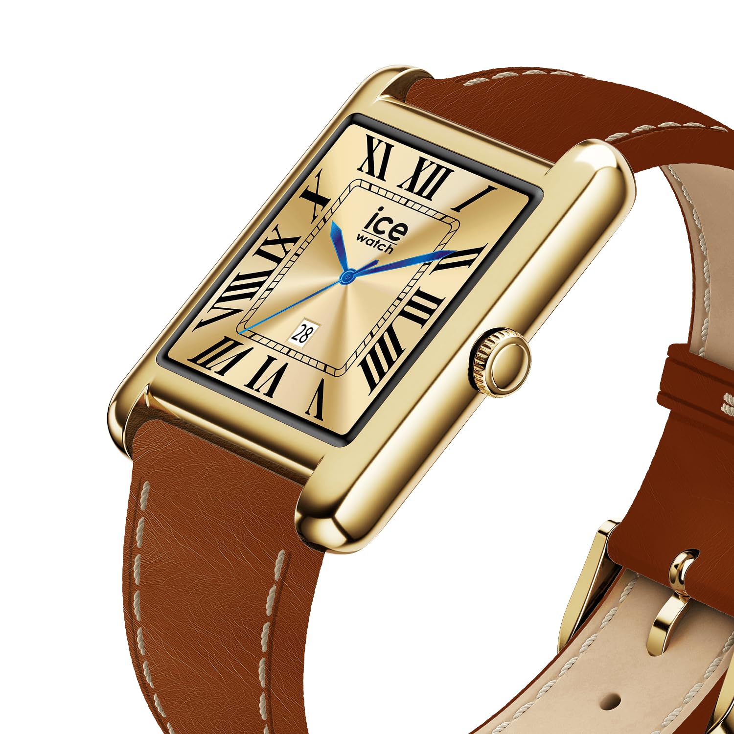 ICE-WATCH - ICE smart TKS 2.0 Gold Camel smooth - Orologio oro da Donna con Cinturino in pelle - 025619 (1.41 pollici / 32mm) - Smartwatch, monitoraggio dell'attività fisica e della salute