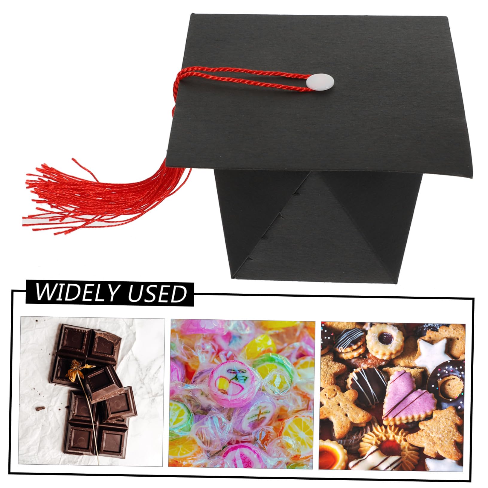 Ipetboom 50 Stück Geschenkboxen Doktorhut Form Abschlussparty Deko Süßigkeitenboxen mit Quastenanhänger für Gastgeschenke und Party Favor bei Graduation Feier