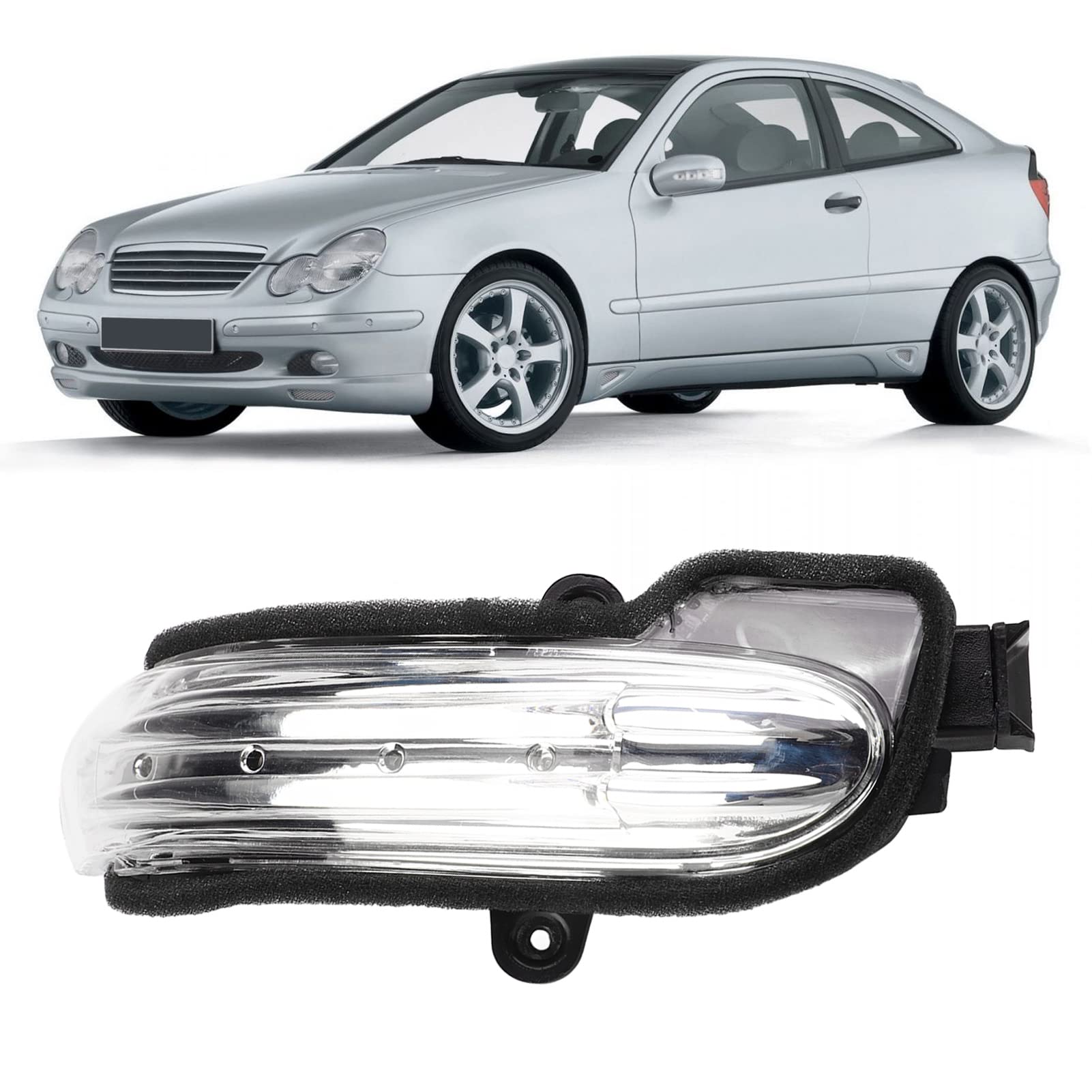 Tbest Indicatore di Direzione per Specchietti Laterali, LED per Specchietti Retrovisori Indicatore di Direzione Impermeabile Sostituzione per Classe C W203 4 Porte 2004-2007(Sinistra A2038201521)