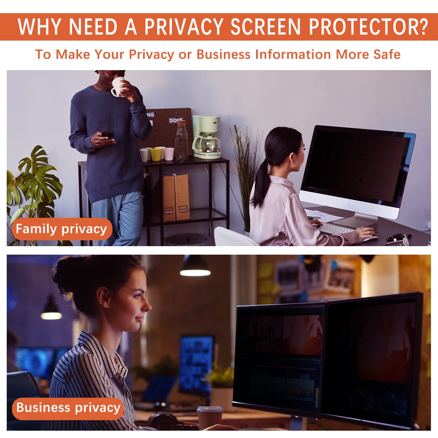 Pozlle Filtre De Confidentialité Pour Écran PC 21,5 Pouces 16:9, Film De Confidentialité Amovible Pour Moniteur Ordinateur, Protecteur D'Écran Anti-Espion, Anti-Lumière Bleue