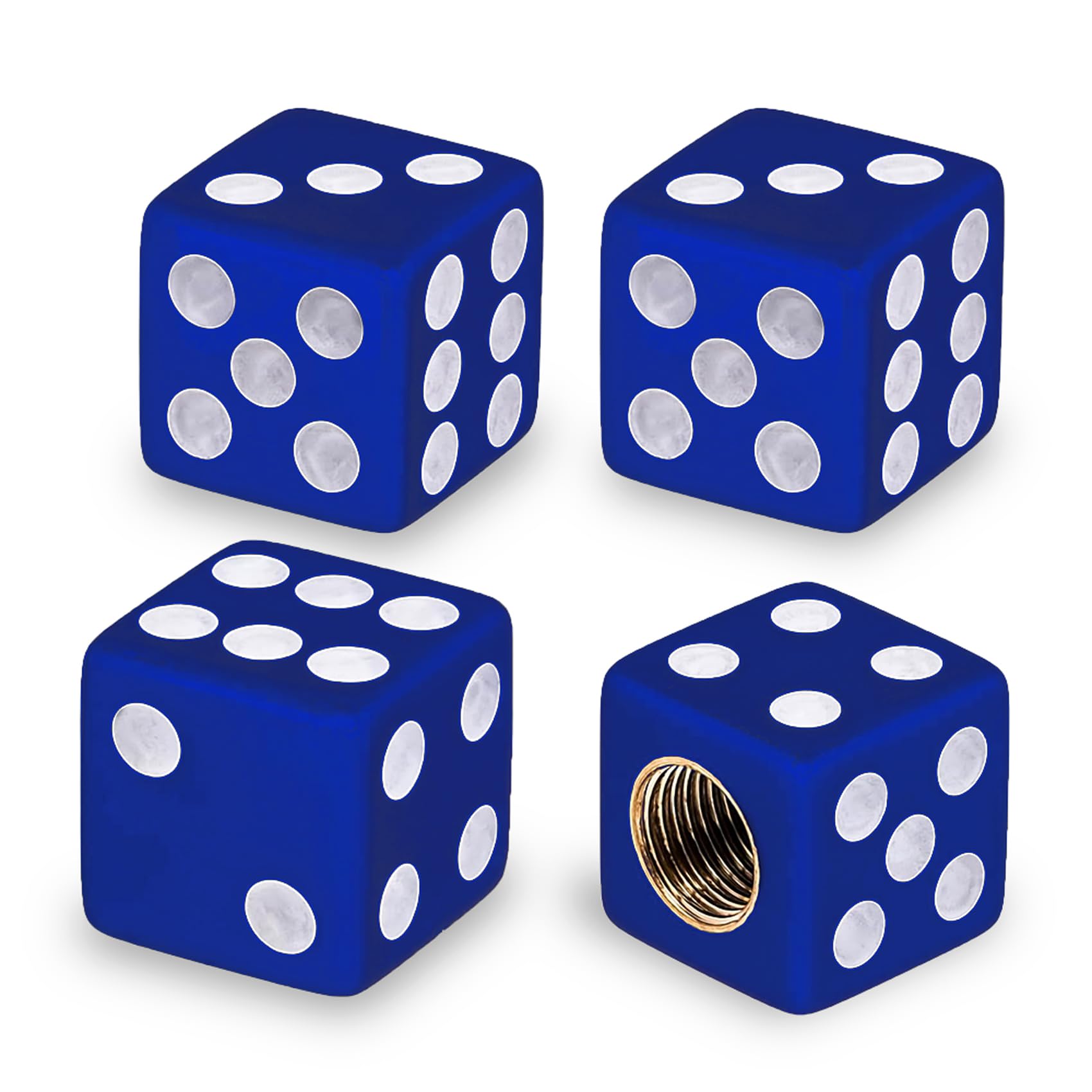 4PCS Dice Style Tire Valve Stem Caps Lowrider Bike Parts Corrosion Resistant Leakproof Tire Air Cap Set Universal