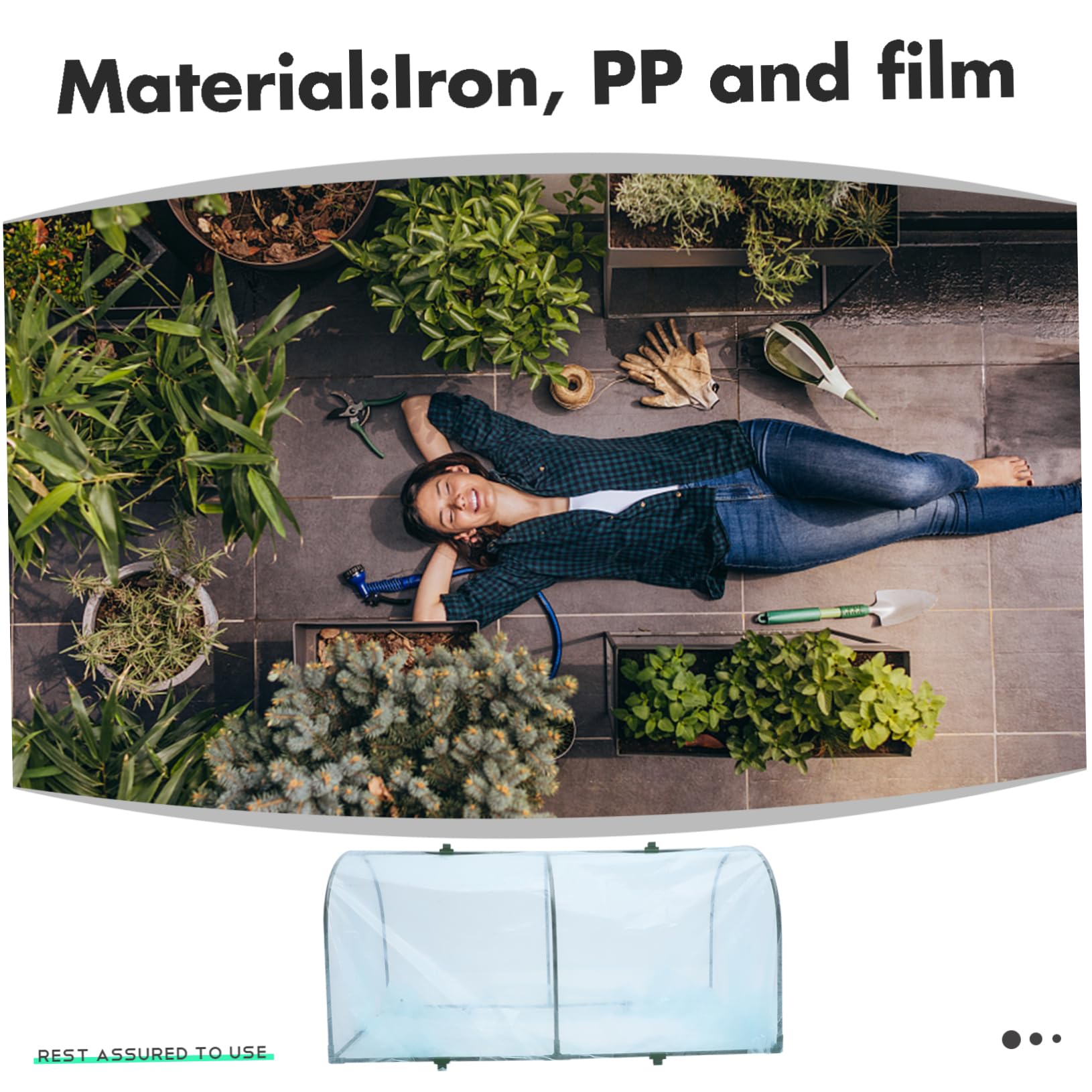 POPETPOP Kit de Invernadero Soporte de Hierro, Cubierta de PP, Aislamiento Térmico y Protección contra Lluvia y Viento para Jardín Exterior