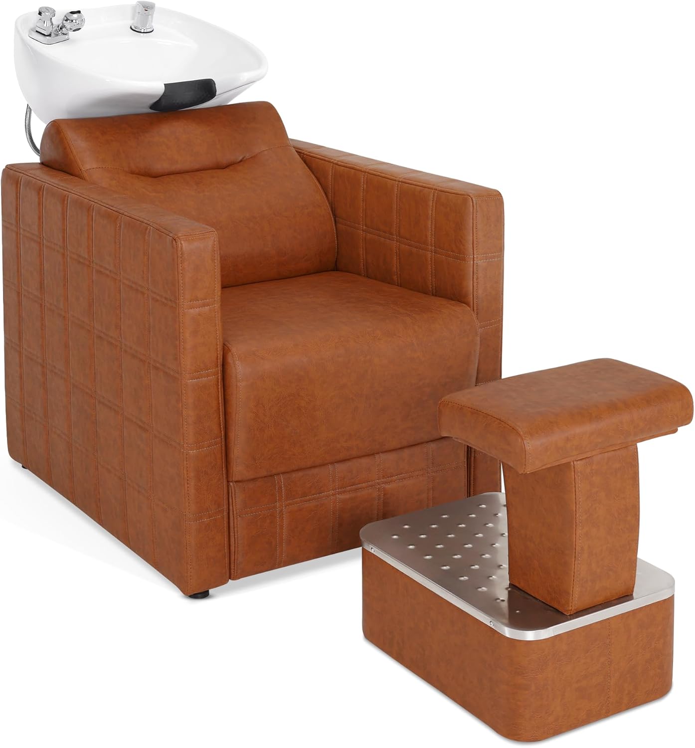 BarberPub Backwash Shampoo Station Chair, Salon Shampoo