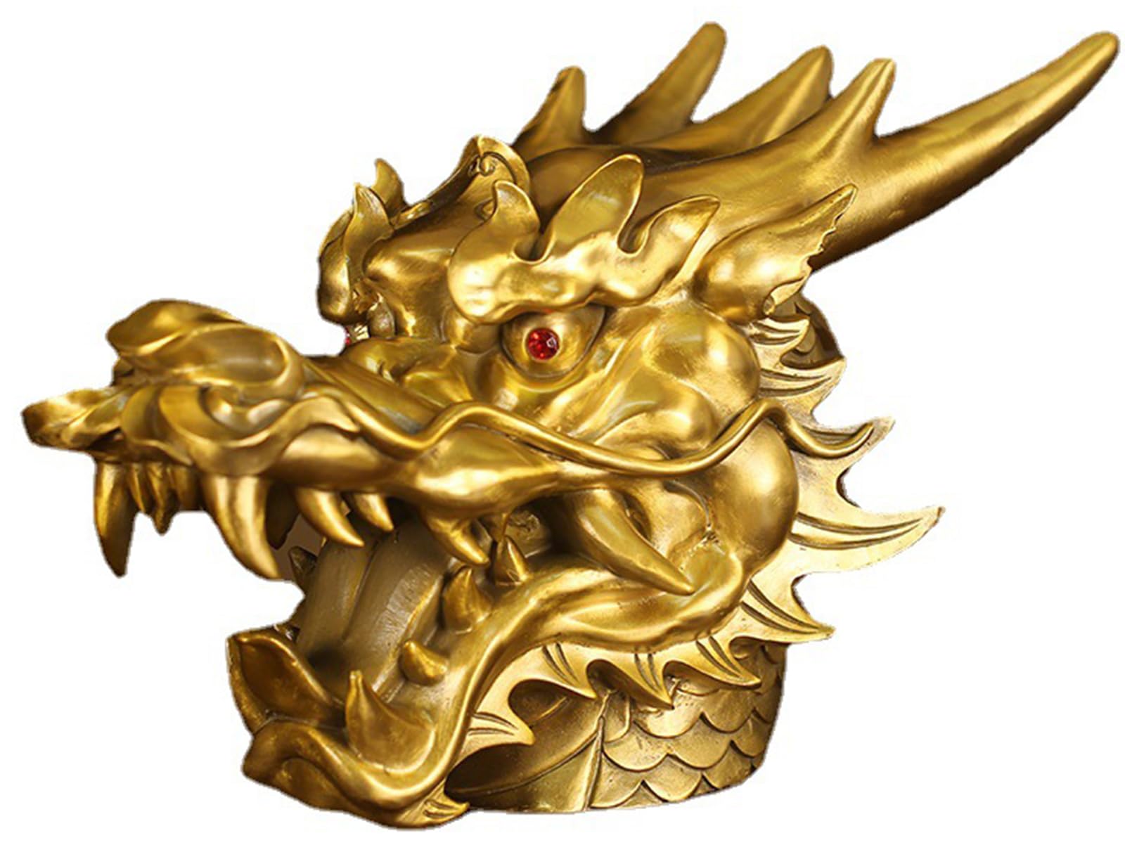 Chinese Zodiac Dragon Head Statues Feng Shui Animal Figurine Ornament