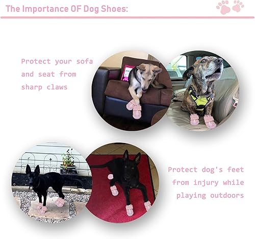 Miniatura 5 de XSY&G Botas para perro, zapatos impermeables para perros, botines para perro con tiras reflectantes, suela antideslizante resistente y
