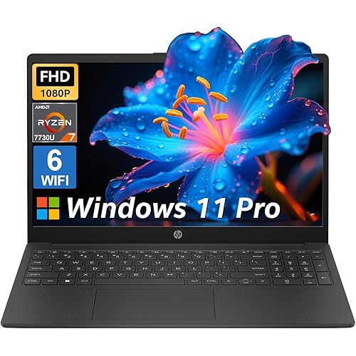 HP 255 G10 Business Laptop 15.6" FHD IPS Display, AMD Ryzen 7 7730U (8-Core), 16GB RAM & 512GB SSD, Windows 11 Pro, Copilot AI, WiFi 6, Bluetooth, Numeric Keyboard, with G255 Pro Accessory Kit Box