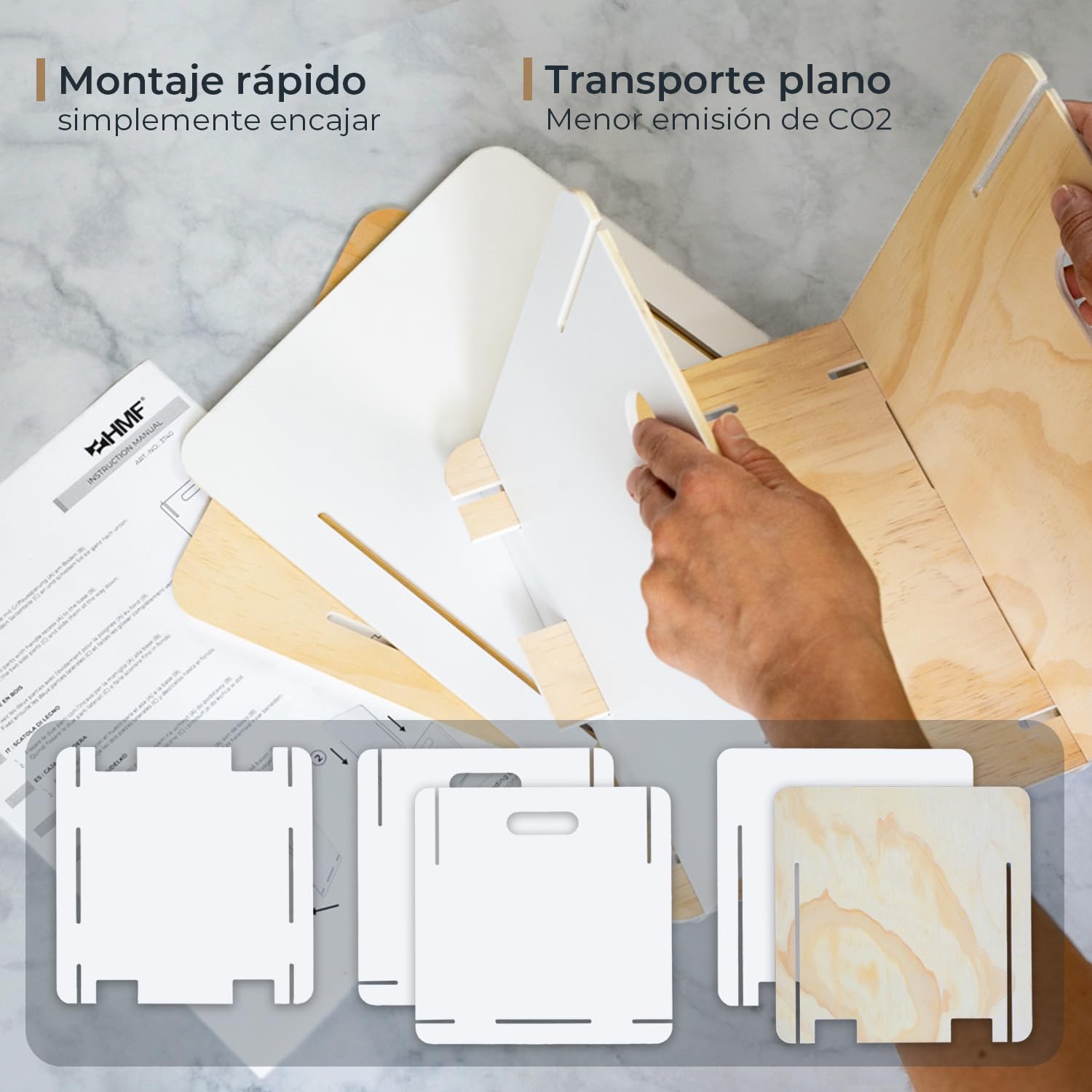 HMF Caja de almacenamiento de madera para encajar | Juego de 4 | Apto para Kallax | 32 x 32 x 32 cm | Blanco