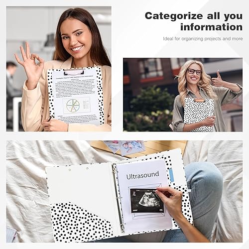 Miniatura 5 de Ospelelf Carpeta de 3 anillos de 1 pulgada, bonitas carpetas para documentos de tamaño carta (11 x 8.5 pulgadas) con 5 separadores de pestañas,