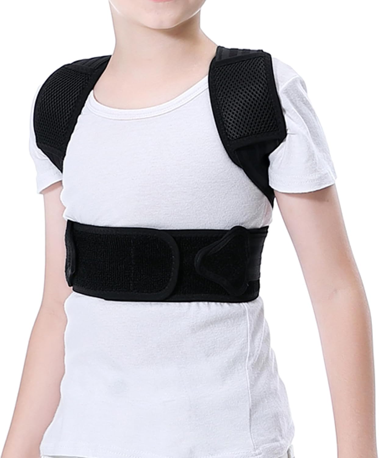 Posture Corrector for Kids and Teens, Adjustable Upper Back Brace, Children Humpback Corrector Shoulder Lumbar Support Back Straightener Providing Pain Relief from Neck, Shoulder, Upper and Lower Back