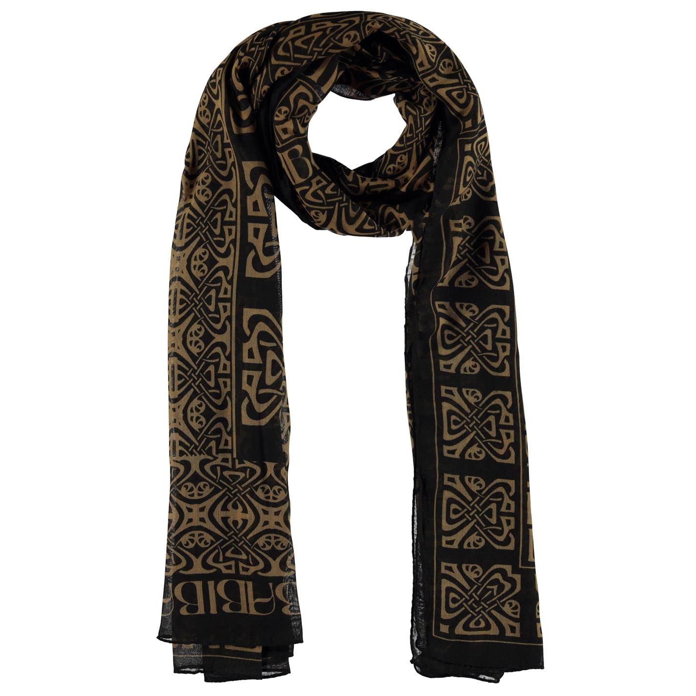 Biba Women's Black Gold Blair Logo Scarf One Size