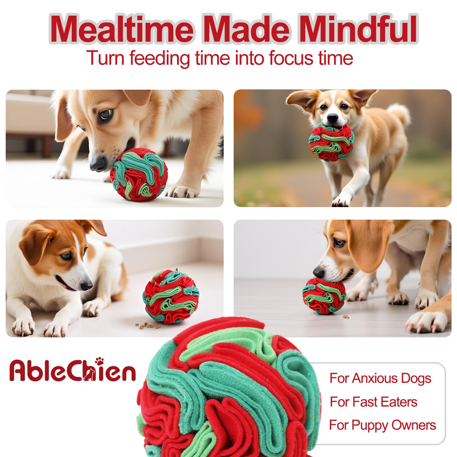 Snuffle Ball for Dogs - Interactive Dogs Toys to Keep Them Busy, Dog Puzzle Toy, Dog Enrichment Toys for Small, Medium Pets Daily Companionship, Training Reward Gift - image 5