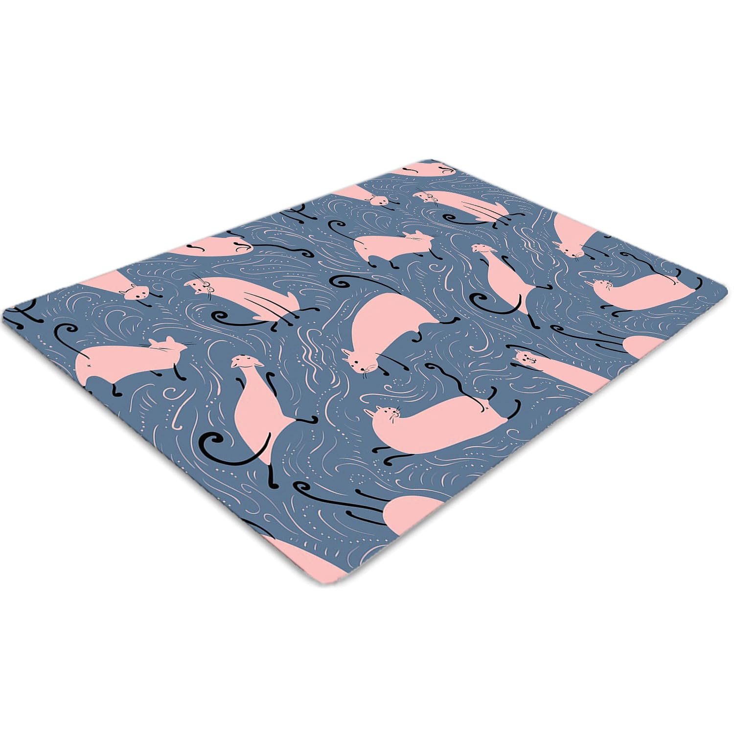 Tapis de chaise pour bureau et maison protège-sol à motifs chats amusants
