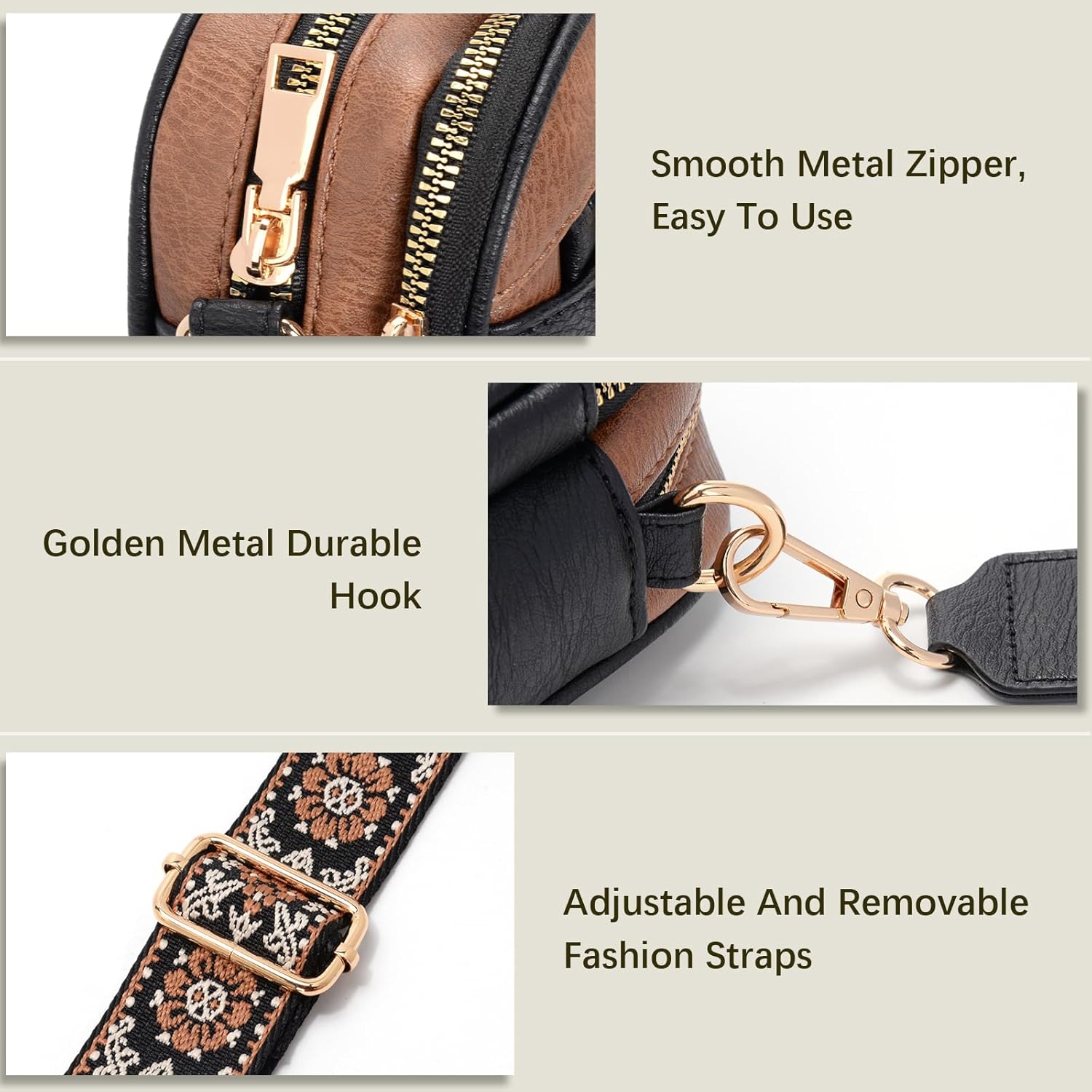 Quilted Crossbody Bags For Women With Wide Strap Vegan Leather Designer Shoulder Handbags Small Purse - Image 5