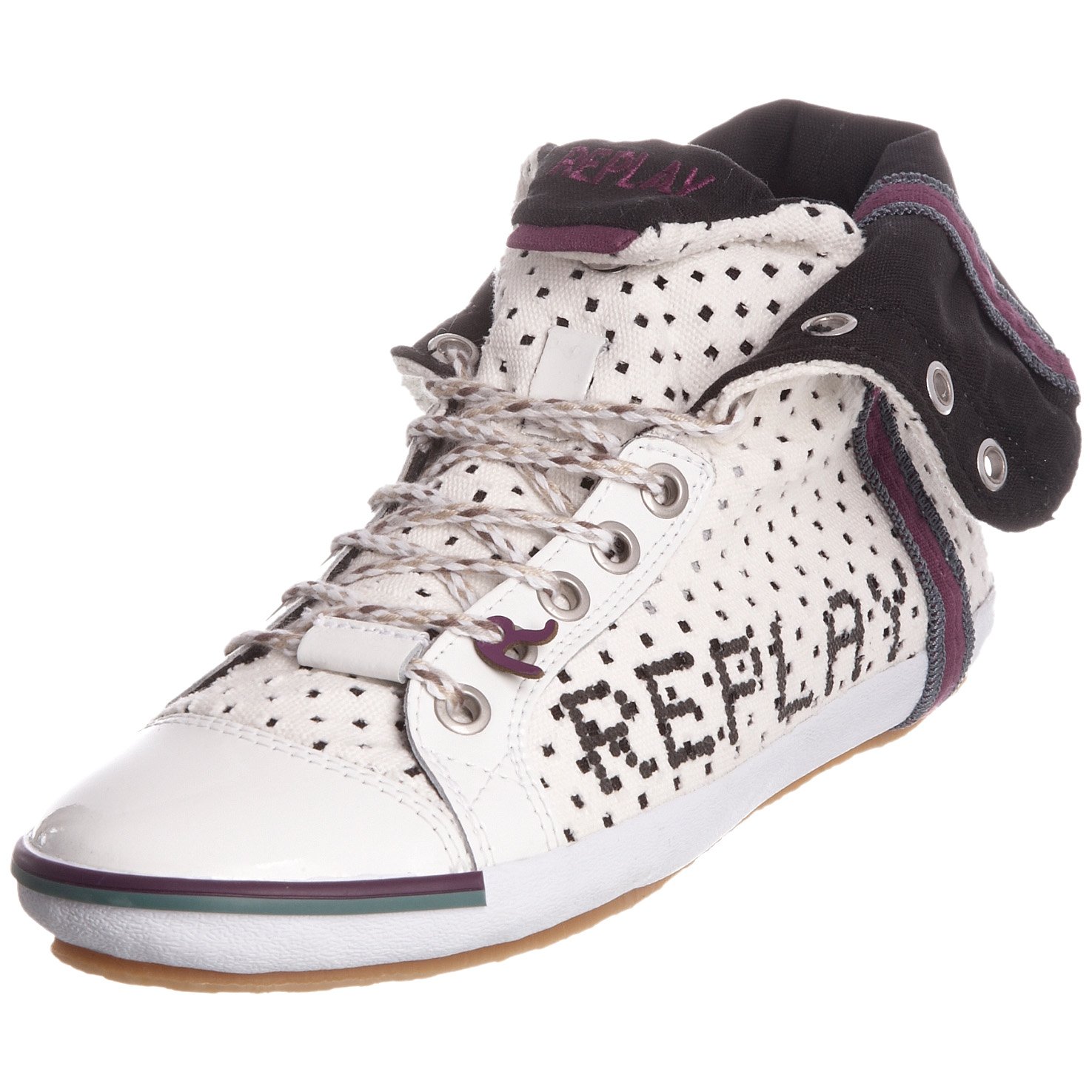 Replay Women's Brooke Perfed White Lace Up Trainer GWV14.003.C0006T.061 5 UK