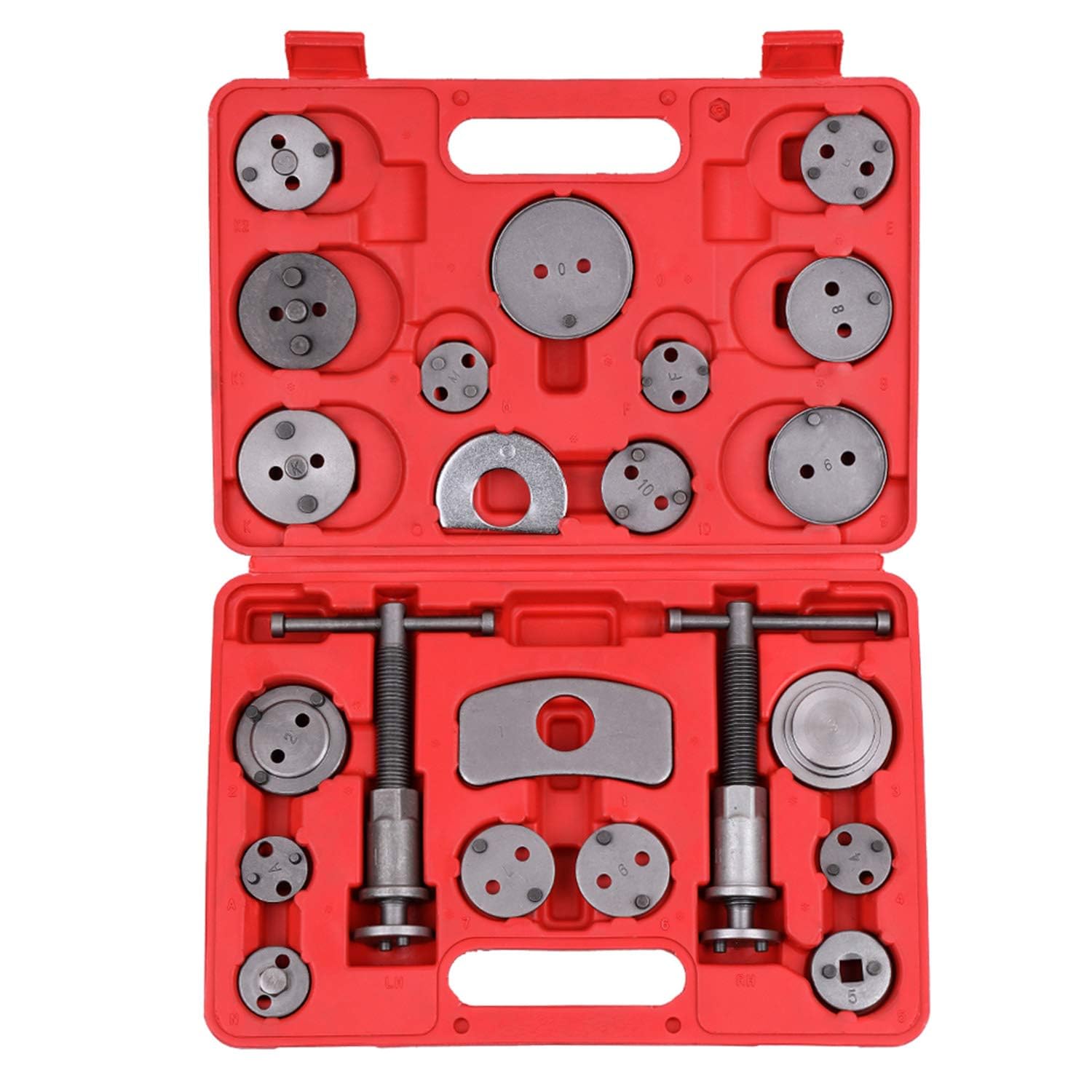 Hetkrishi 22pcs Auto Universal Disc Brake Caliper Car Wind Back Pad Piston Compressor Automobile Garage Repair Tool Kit Set with Case-image-17