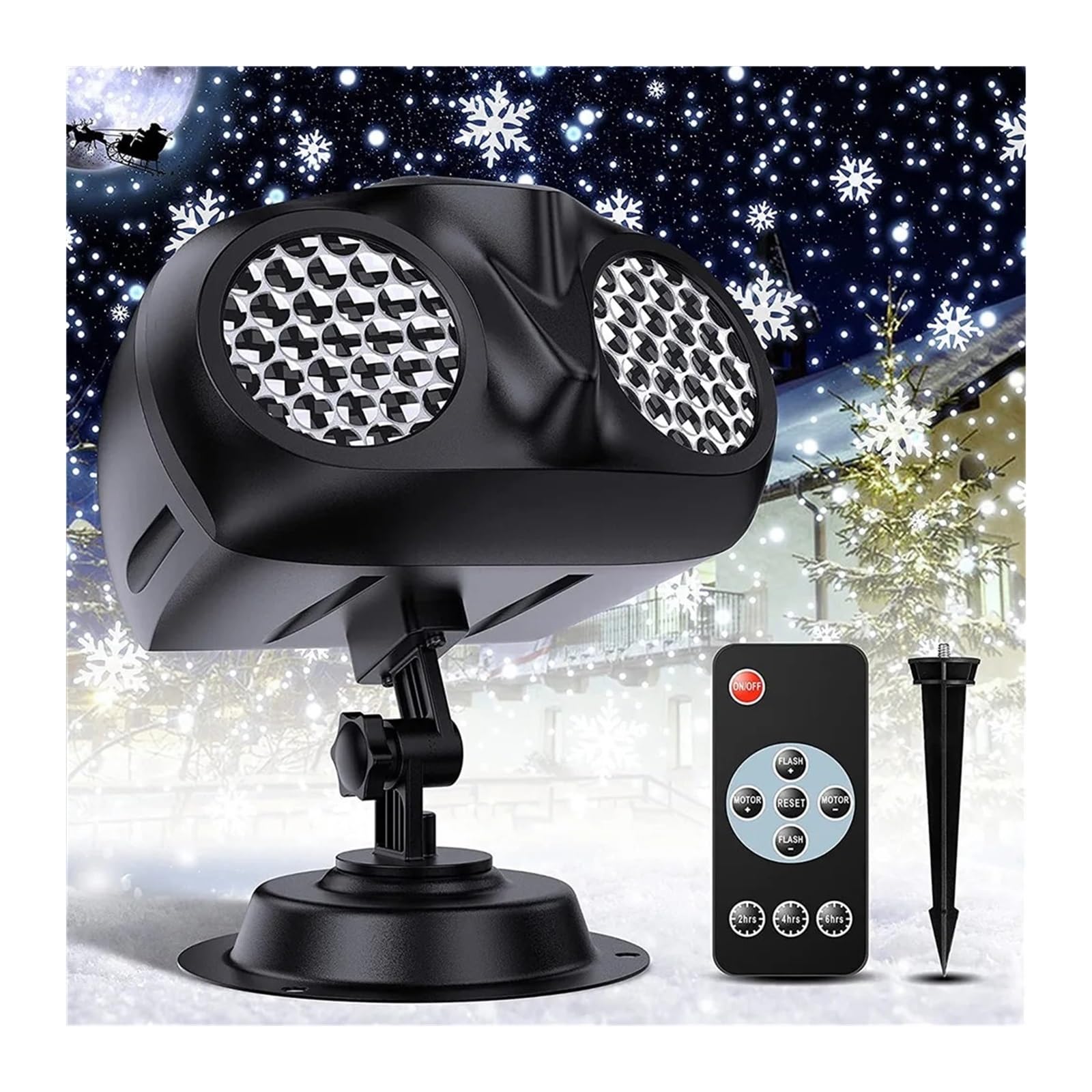 Projektor Weihnachten, Eulenform Outdoor Weihnachten Snowdots Schneeflocke or Lichter IP65 Wasserdicht Schneefall Landschaft Licht for Garten Wand Dekor