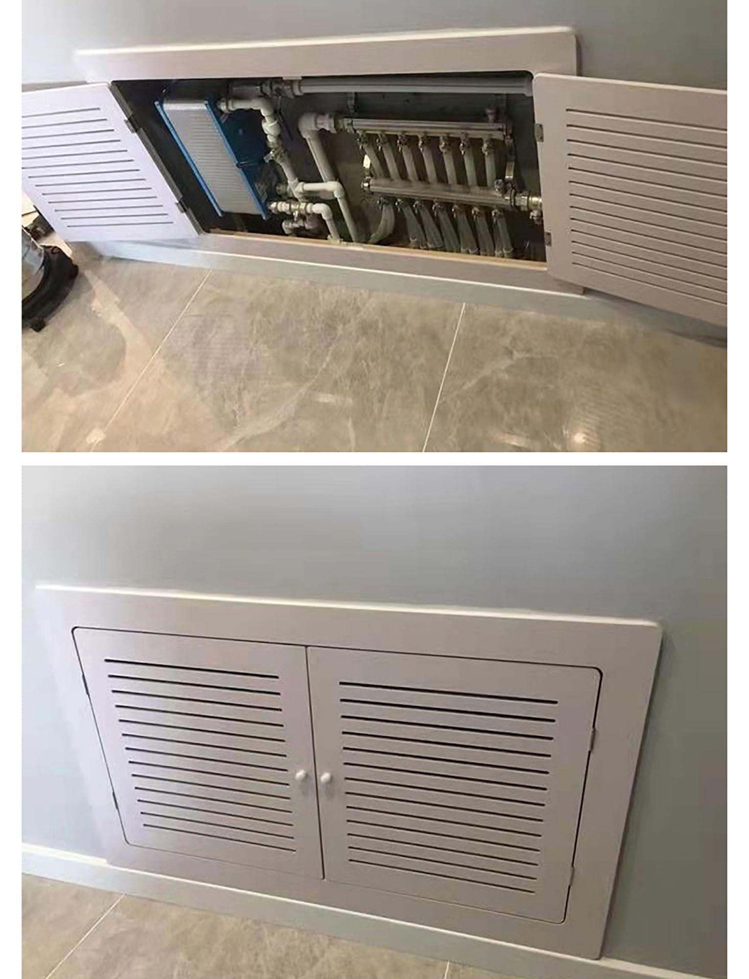 PVC-Revisionsplatte - PVC-Abdeckplatte for versenkte Rohrleitungen, for Trockenbauöffnungen, Sanitär- und Elektroinstallationen(27.5x19.7in/70x50cm)