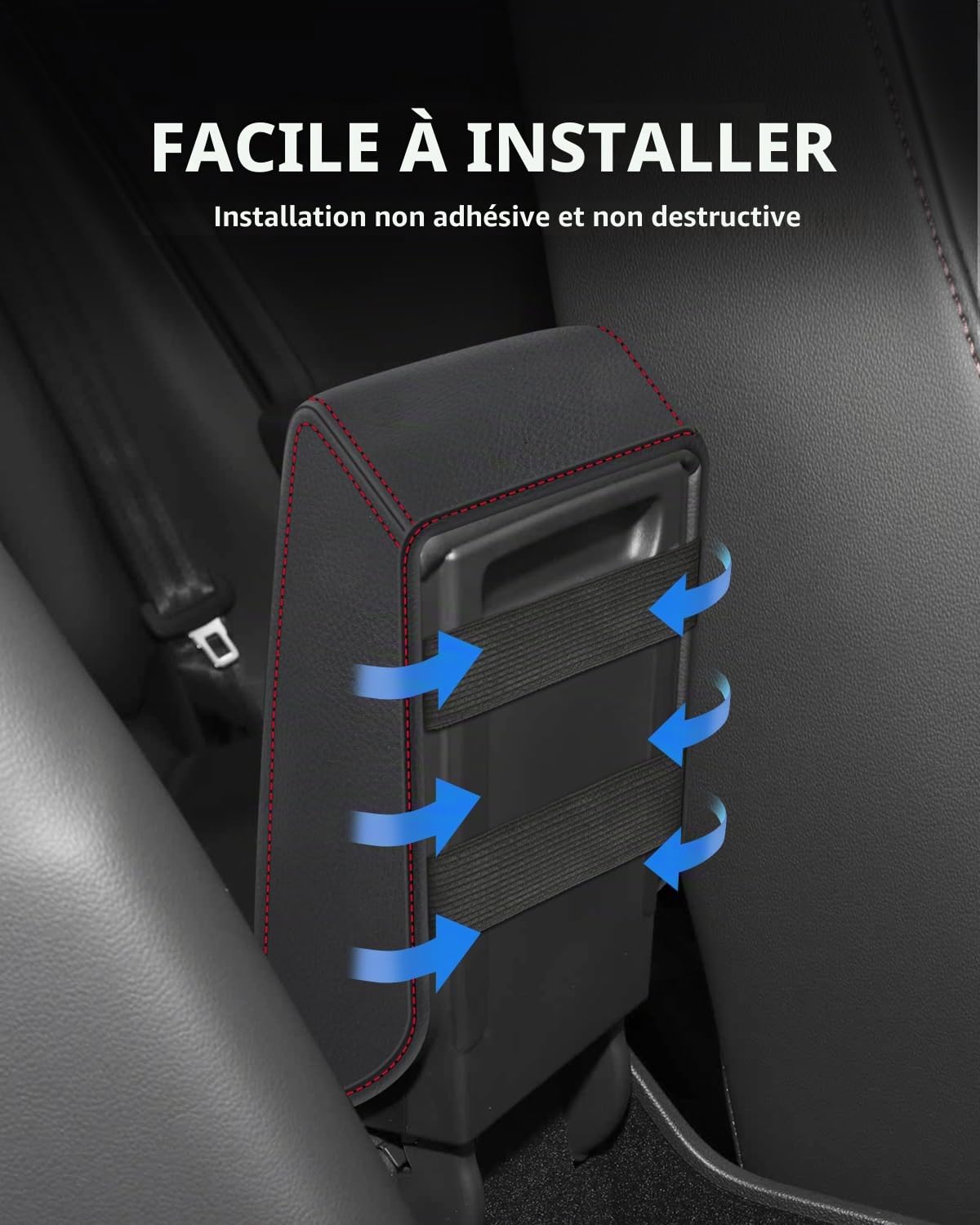 Housse d'Accoudoir pour VW Polo MK6 2018-2025 | Couvre Accoudoir Console Centrale, Protection Accoudoir pour Seat Ibiza Arona, VW Taigo Accessoire, Matériel Cuir PU, Rouge