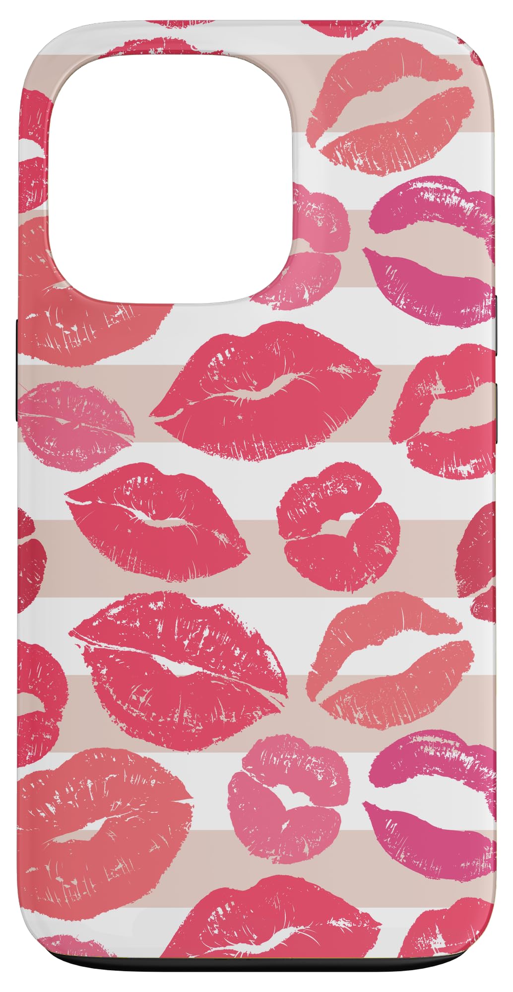 iPhone 13 Pro Cute Pink Lip Print Lipstick Kiss Pattern Case
