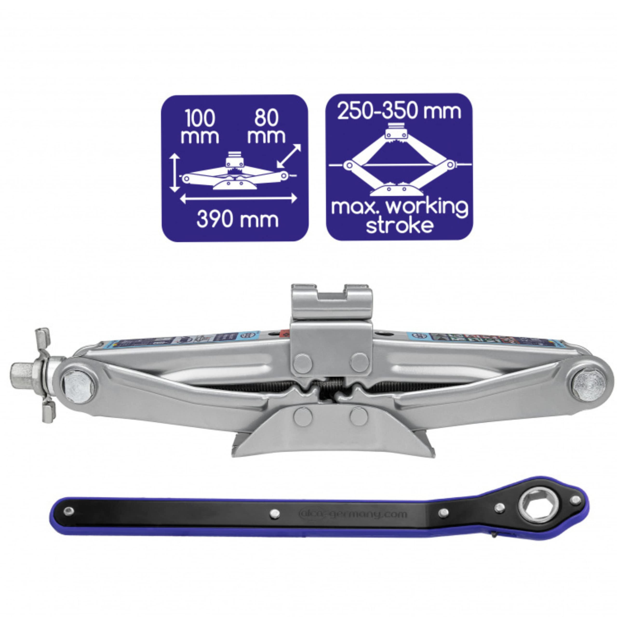 alca Gato elevador de tijera para coche con trinquete de velocidad, kit de herramientas de elevación de vehículos 1T 1 tonelada A436500