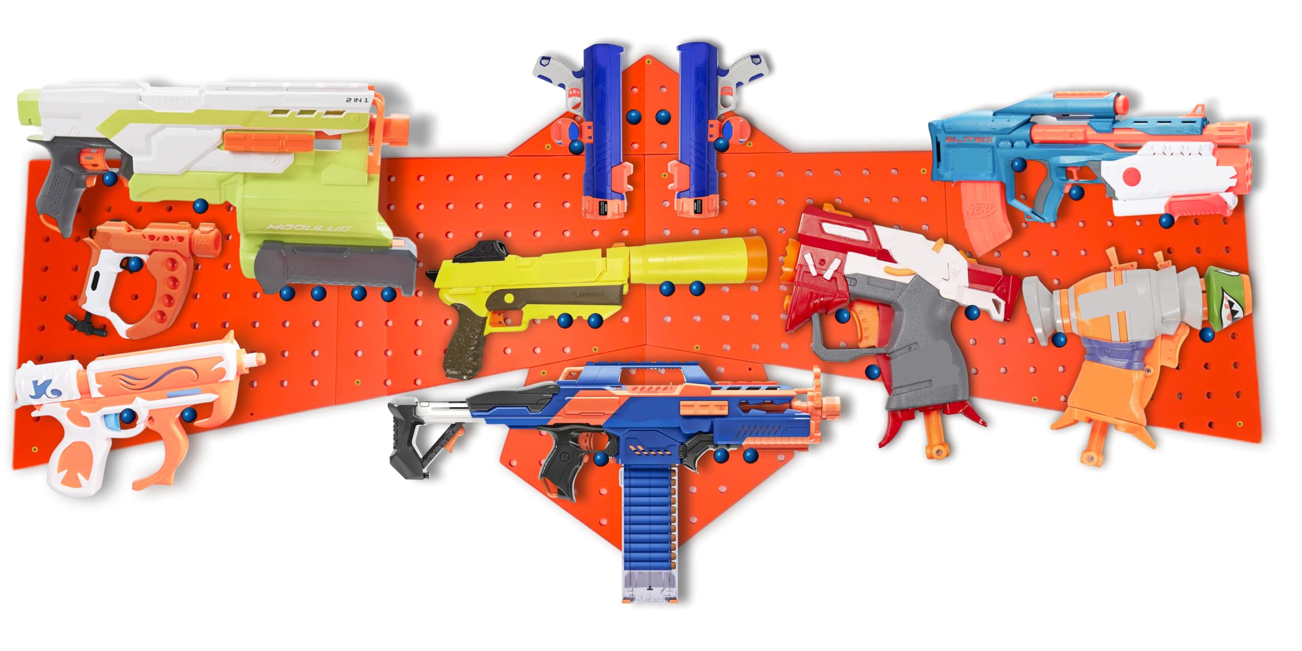 Skywin Wooden Pegboard for Nerf Gun Storage, Nerf Gun Wall Mount Eagle Shape, Compatible with All Blasters, Rack for Wall Organization - Birthday Gift