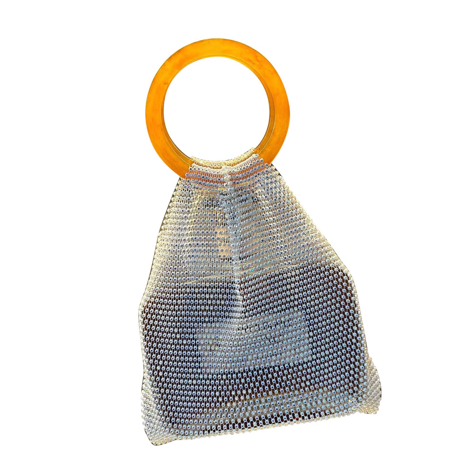 Kaeltsyn Secure Wine Bottle Bag with Resin Handle Spacious Organiser with Crystal Embellishment for Various Occasions Woven Bag