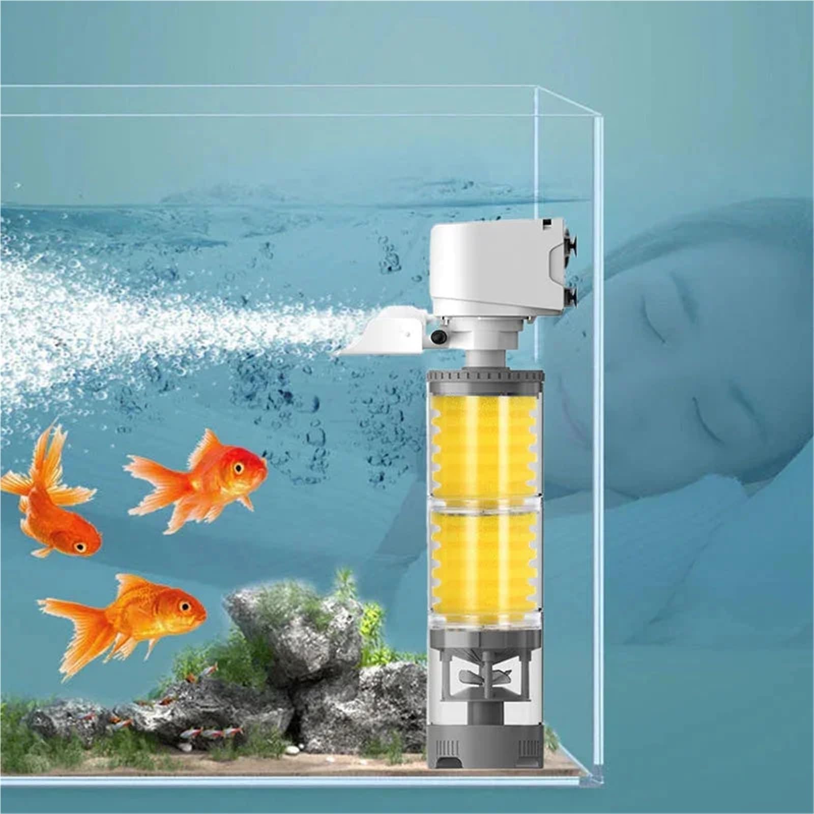 Filtro para Acuario, Bomba Eléctrica De Filtro para Acuario | Silenciosa, 3 En 1, Accesorios Agua Internos(25W)