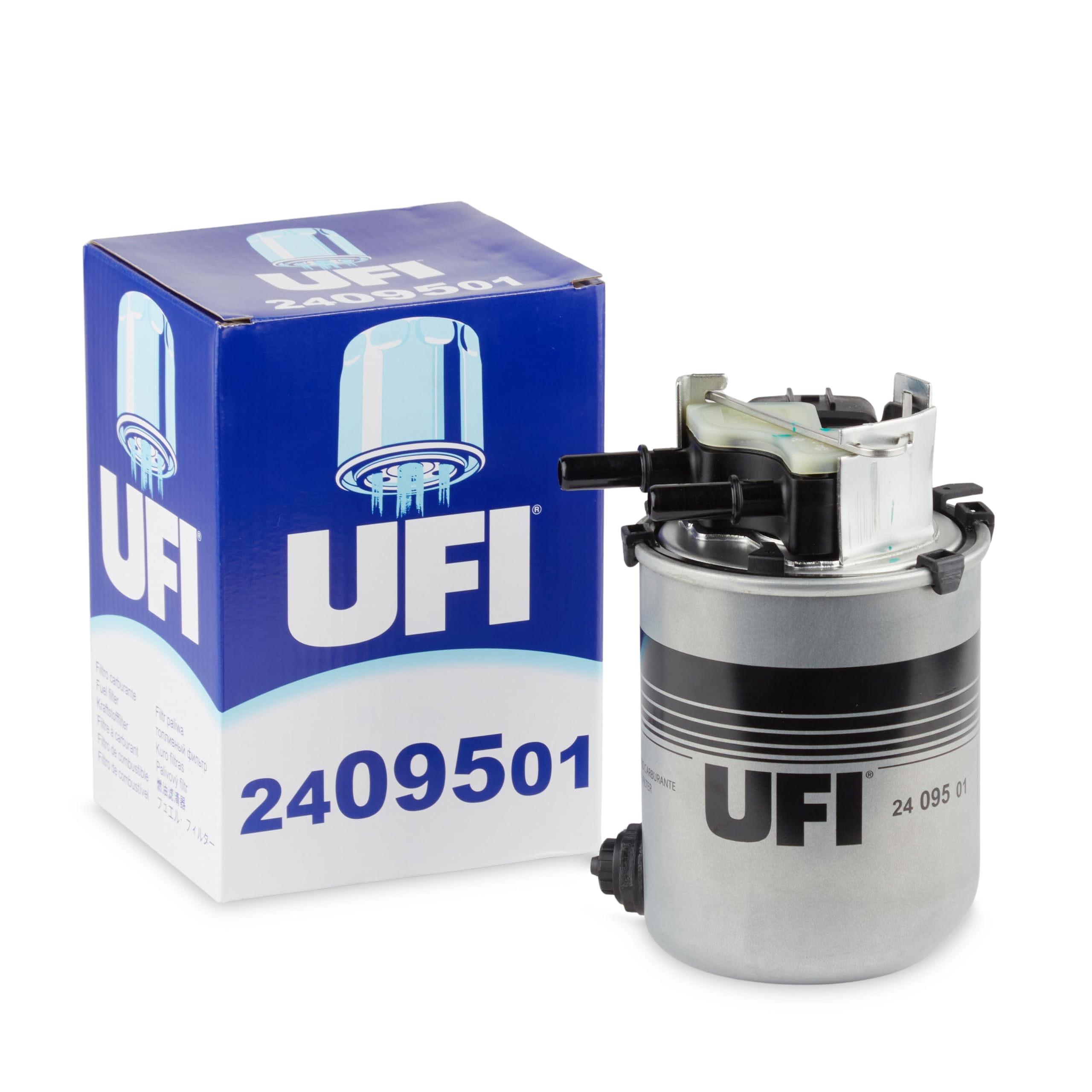 UFI Filters, Filtro Gasolio 24.095.01, Filtro Carburante per Ricambio, Adatto ad Auto, Applicabile su Diversi Modelli come Nissan e Renault