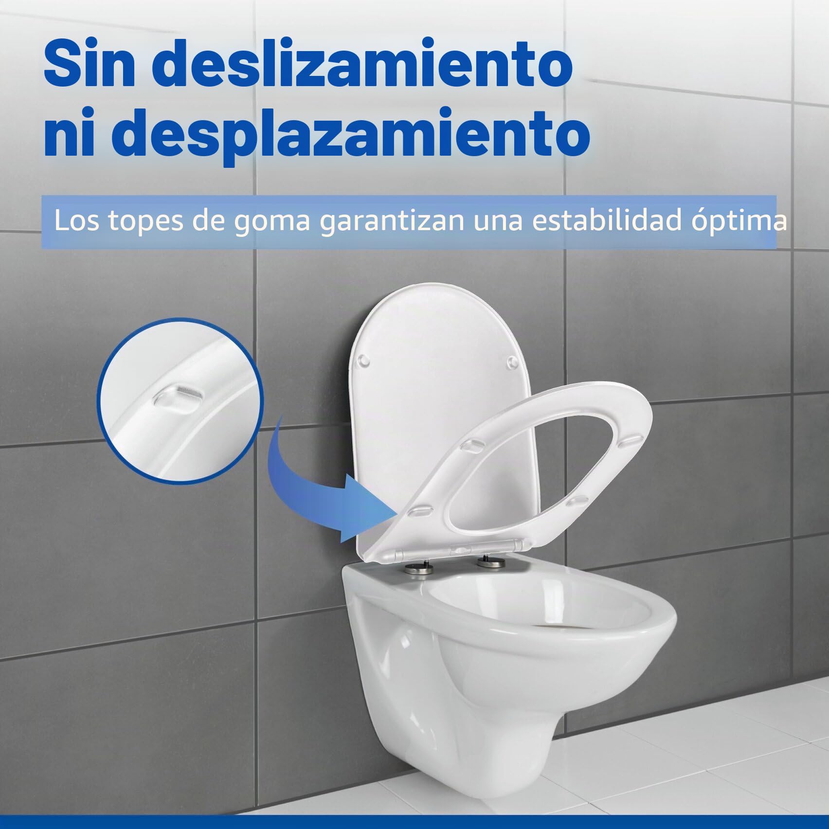 Asiento de inodoro Galati, asiento de inodoro plano en forma de D con mecanismo de cierre suave, de duroplast, fijación Fix-Clip, blanco mate