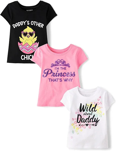 The Children's Place Baby-Girls and Toddler Unicorns,Butterflies,Trends Short Sleeve Graphic T-Shirts,3 Pack