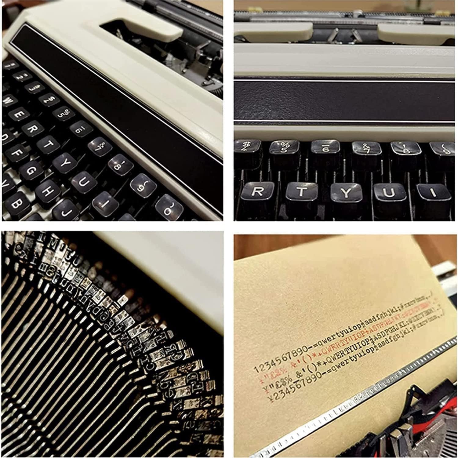 Classica macchina da scrivere manuale retrò, elaboratore di testi portatile con doppia bobina nastro nero rosso per scrittori