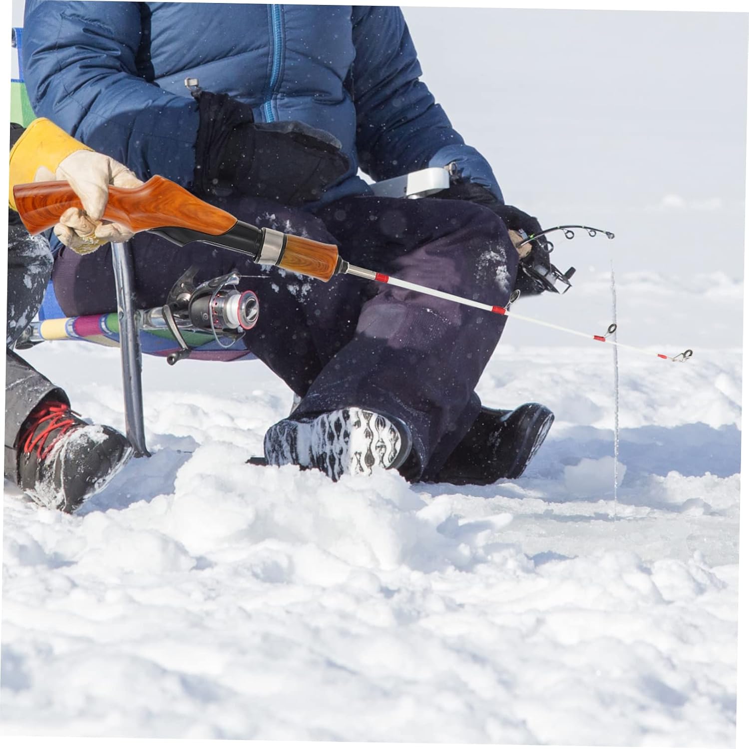 balacoo Telescopic Fishing Rod Adjustable Winter Fishing Tool Compact Design Portable and Durable Anti-Entanglement Line System