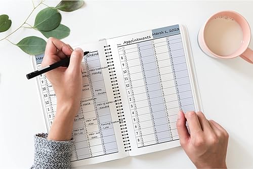 Miniatura 5 de StriveZen, agenda de citas, diario, por hora, incrementos de 15 minutos, programación semanal, 7 x 8-34 pulgadas, bolsillos, 128 páginas, tapa dura,