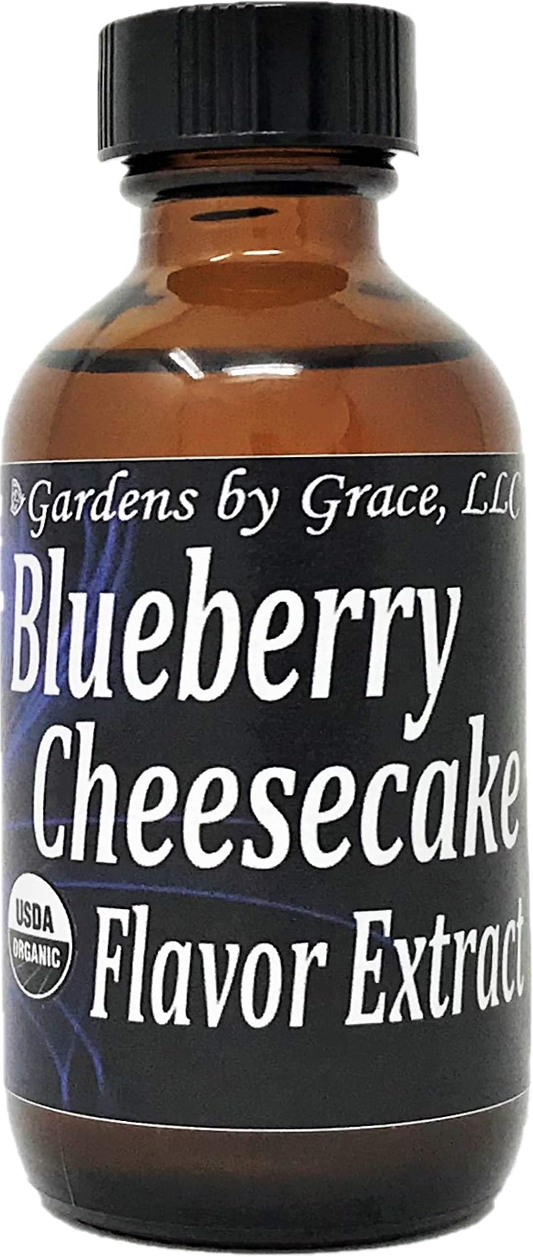 Organic Flavor Extract Blueberry Cheesecake | Use in Gourmet Snacks, Candy, Beverages, Baking, Ice Cream, Frosting, Syrup and More | GMO-Free, Vegan, Gluten-Free, 2 oz
