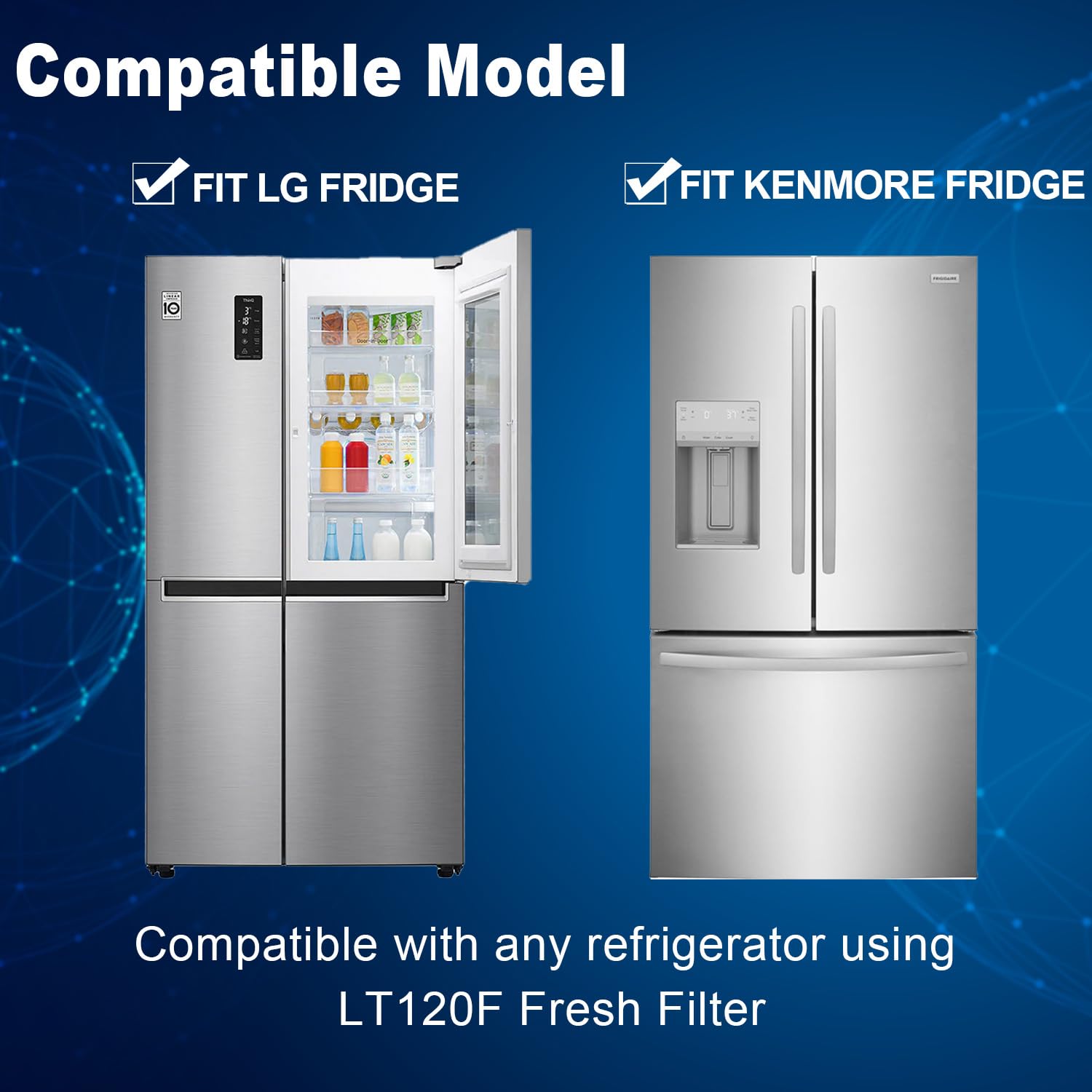 Filtri Aria Frigorifero Per Kenmore LG LT120F - Pacchetto 3, Modelli ADQ73214404, 469918 - Foto 12