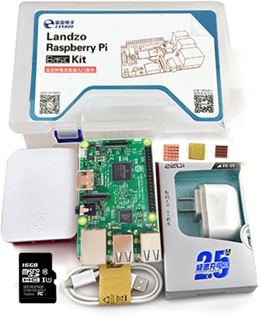 Raspberry Pi 3 Model B kit ( Pi 3 Board + Case +Power Supply+Memory Card +Heat Sink)