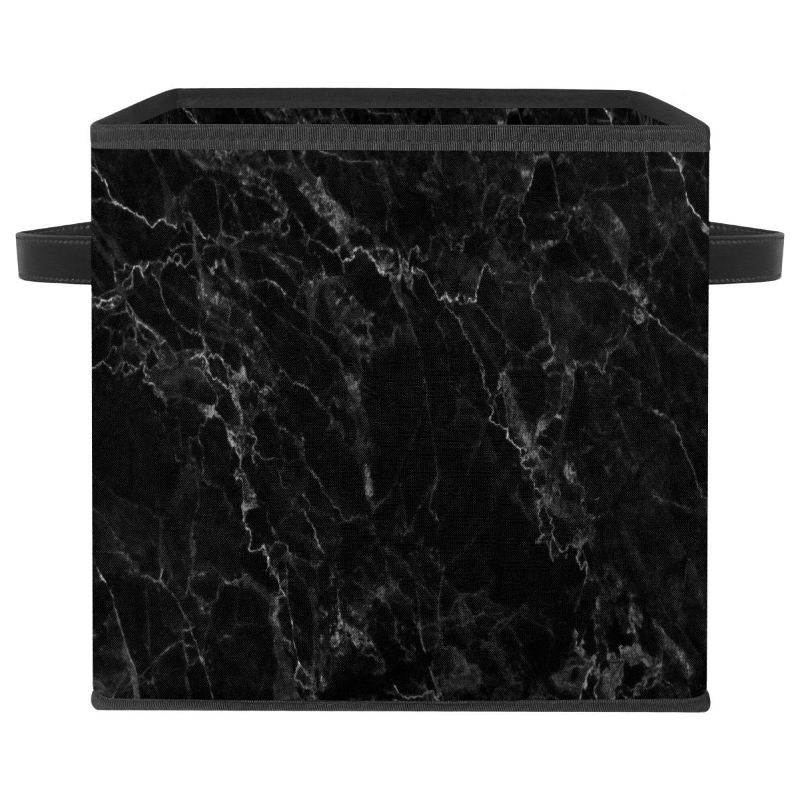 Boîte de rangement marbre noir avec poignées pour ranger rapidement les jouets