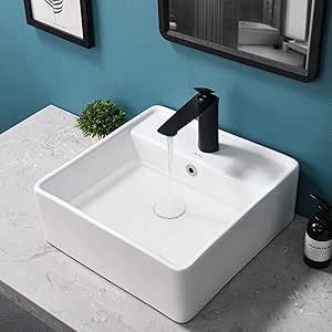 Davivy 16'' X 13.5'' Oval Vessel Sink With Pop Up Drain,Bathroom Sinks Above Counter,White Vessel Sink,Bathroom Vessel Sinks,Ceramic Vessel Sink,Counter Top Sink,Oval Sink Bowls For Bathroom