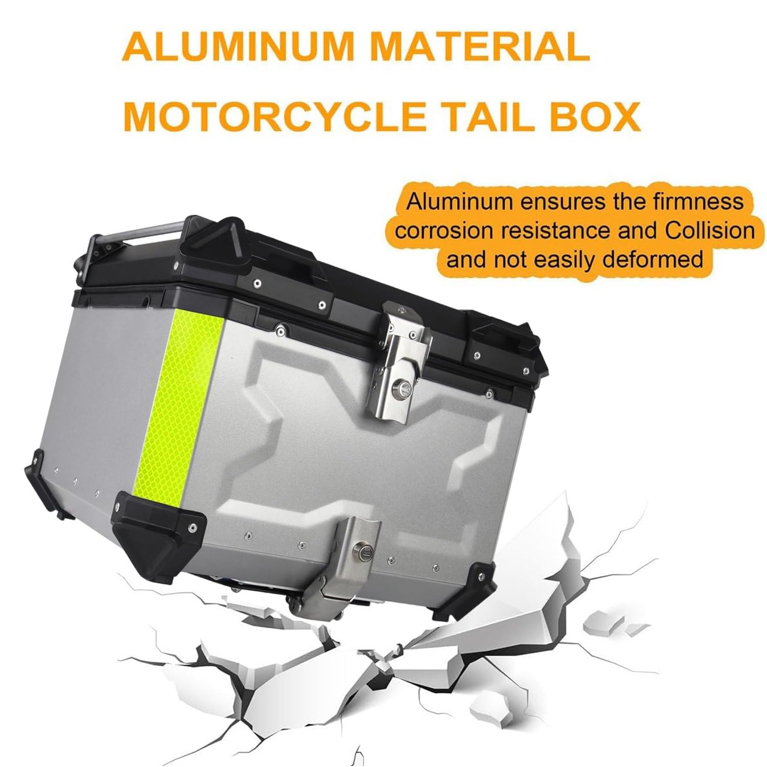 Bauletto impermeabile in alluminio per casco da moto, con blocco di sicurezza e piastra di base per moto
