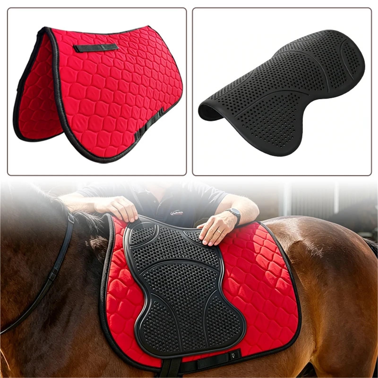 Juego De Mantillas Amortiguadoras Con Para Caballos
