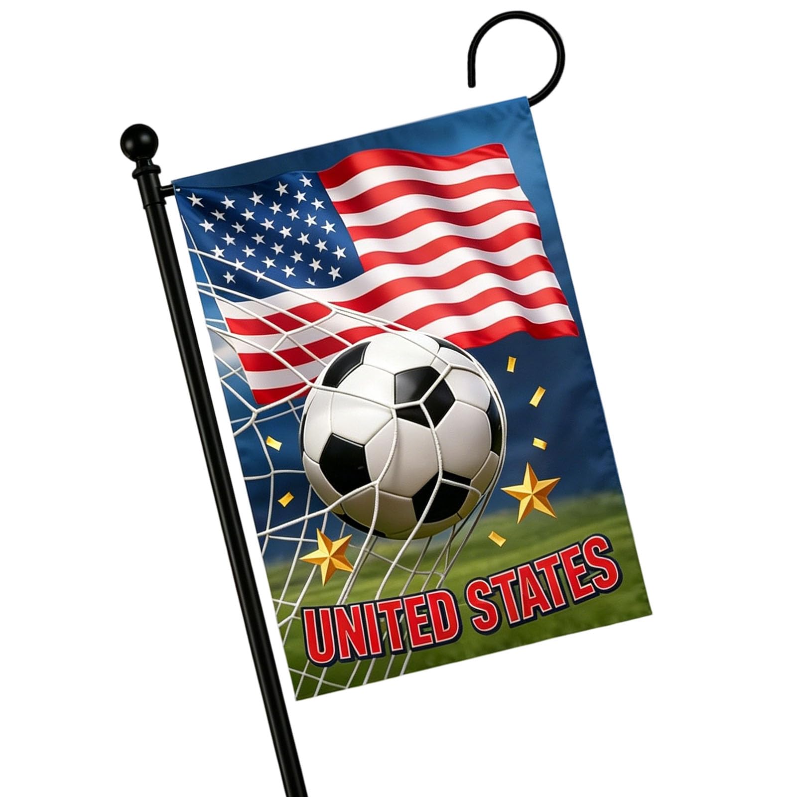 Tsophreniq Sturdy 30x45cm Football Garden Flag Honoring 2026 Soccer Tournament Using Tough Polyester Fabric Fade Resistant Garden Decor