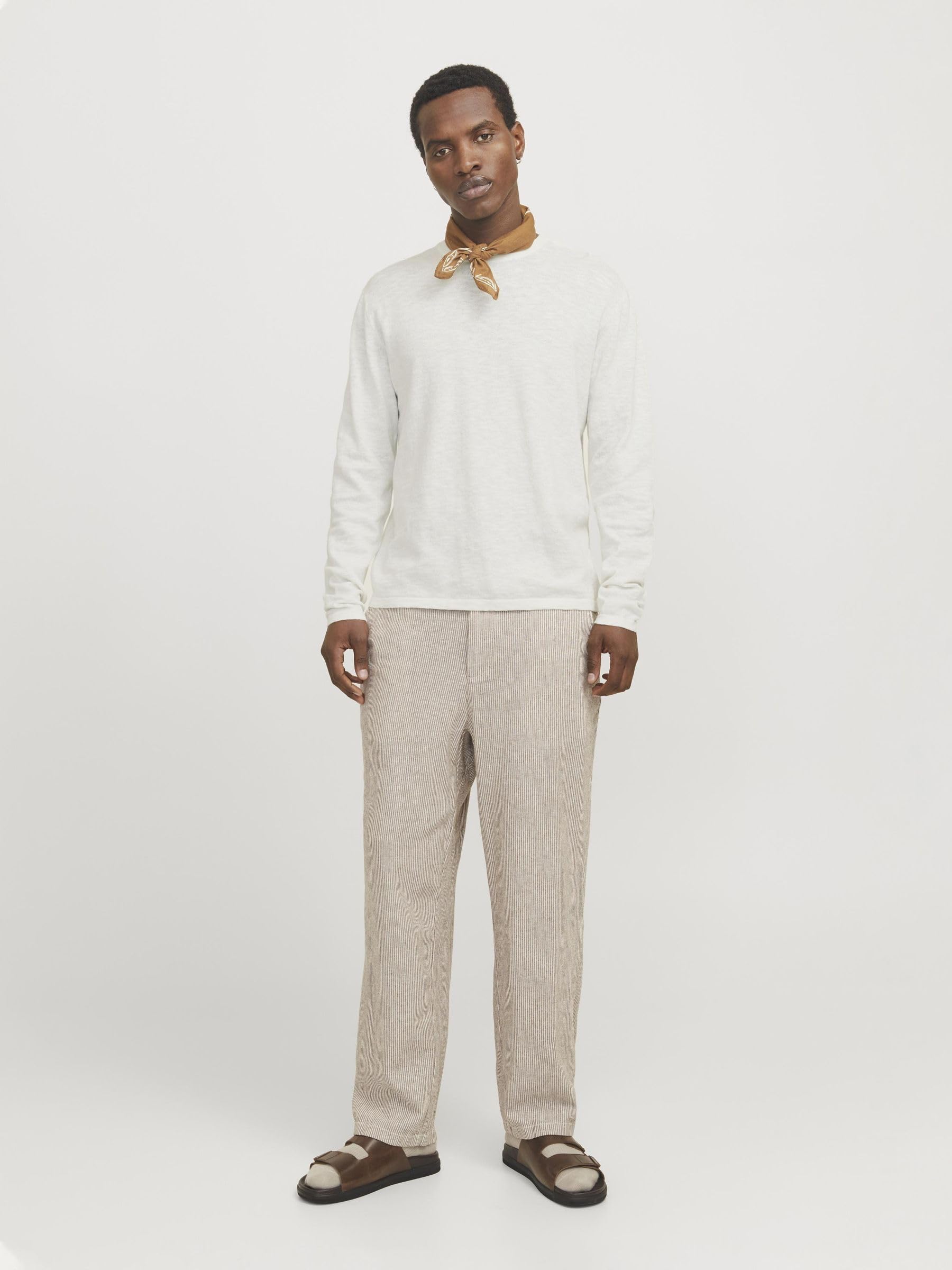 JACK & JONES Męski sweter z dzianiny Jjesummer Knit Crew Neck Sn, Cloud Dancer, S