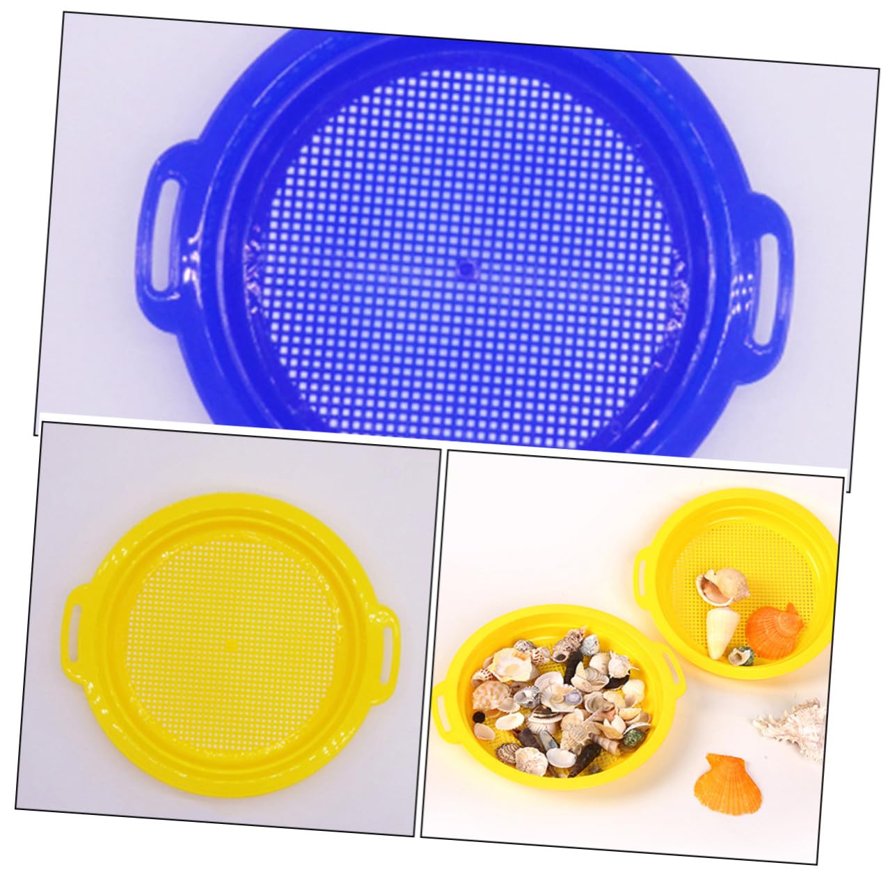 FRCOLOR Set di 8 Pezzi di Giocattoli da Spiaggia per Bambini Filtro Sabbia in Plastica, per Atmosfera Estiva e Attività Creative All'aperto Durante le Gite al Mare