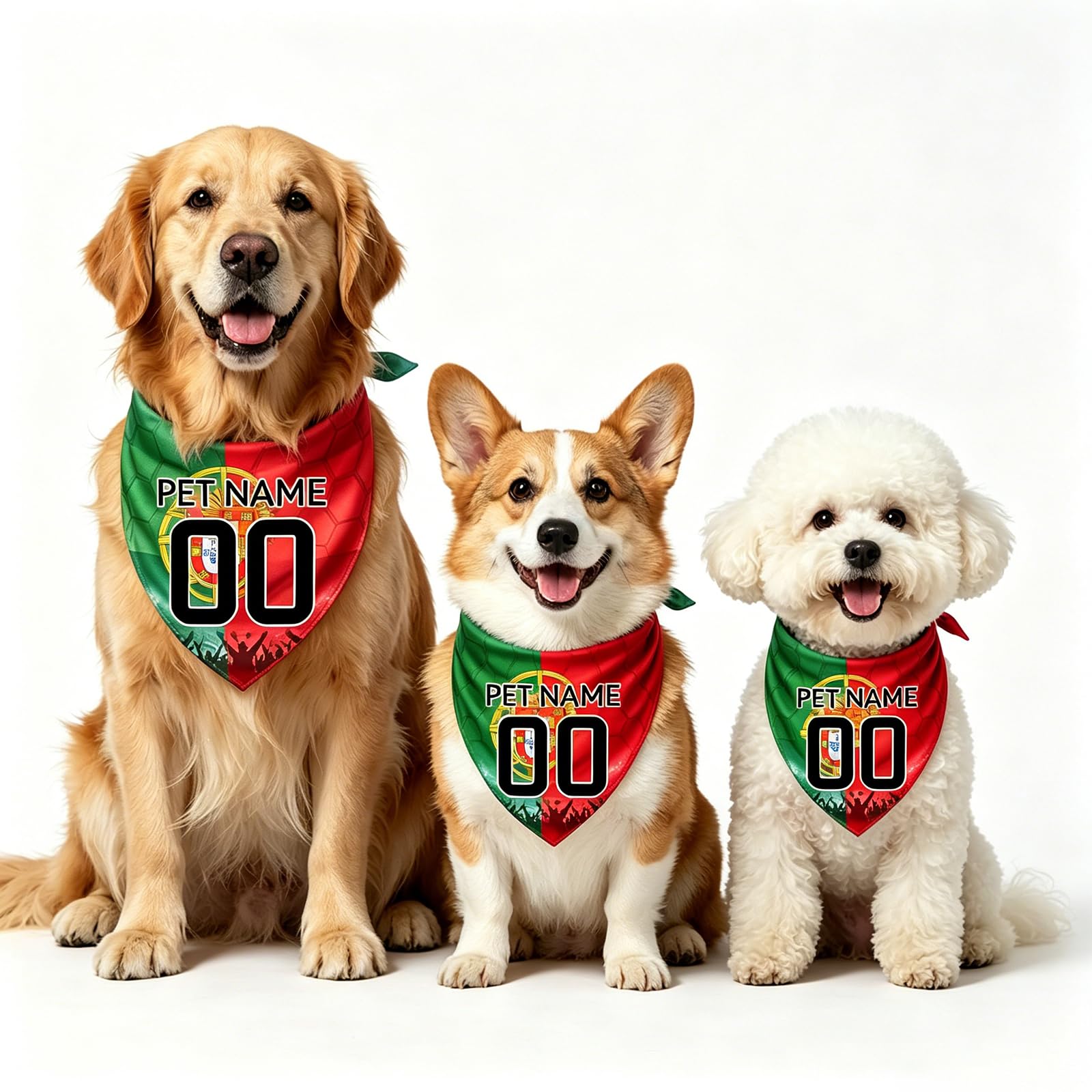 Personalised Dog Bandana with Name Number, Custom Dogs Bandana Football Dog Bandanas for Large Medium Small Dogs Puppy Cat Pet Scarf Birthday Present