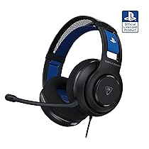 Turtle Beach Atlas 200 Cuffie Nero da gioco cablate con licenza ufficiale per PlayStation – driver Nanoclear da 50 mm, microfono flip-to-mute, cuscinetti in memory foam, archetto mobile