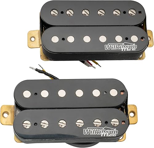 Wilkinson Vintage Classic Alnico 5 Pastillas Humbucker estilo abierto para guitarra eléctrica, color negro