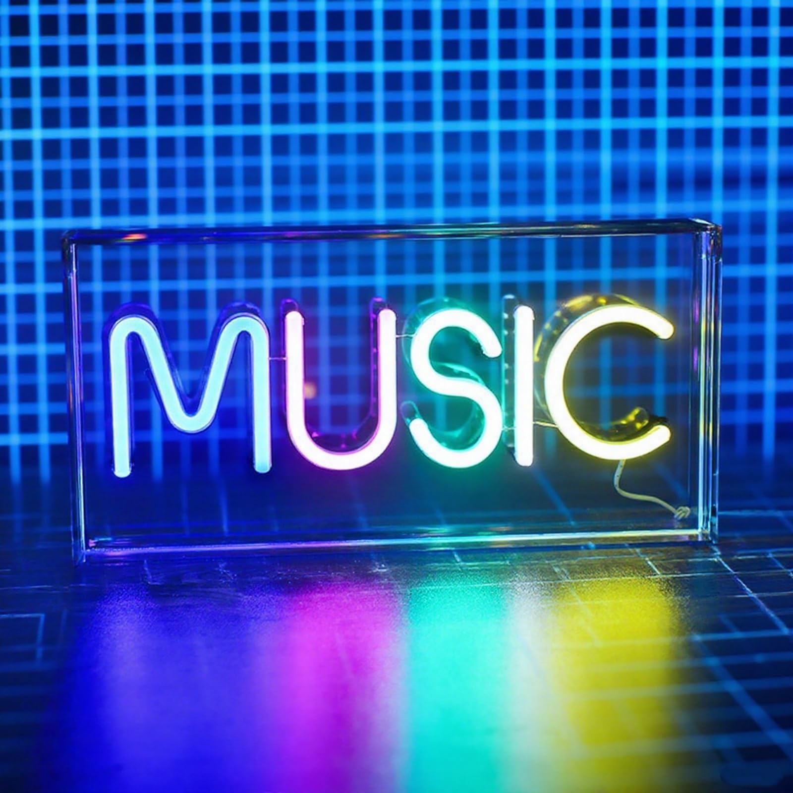 Cheers Music koktajl neonowy znak przezroczysty lightbox kolorowe litery LED światło 3D, neonowy znak świetlny do sypialni, pokoju gier, klubu, baru, na imprezę z USB (30 x 1,8 x 5,9 cala)