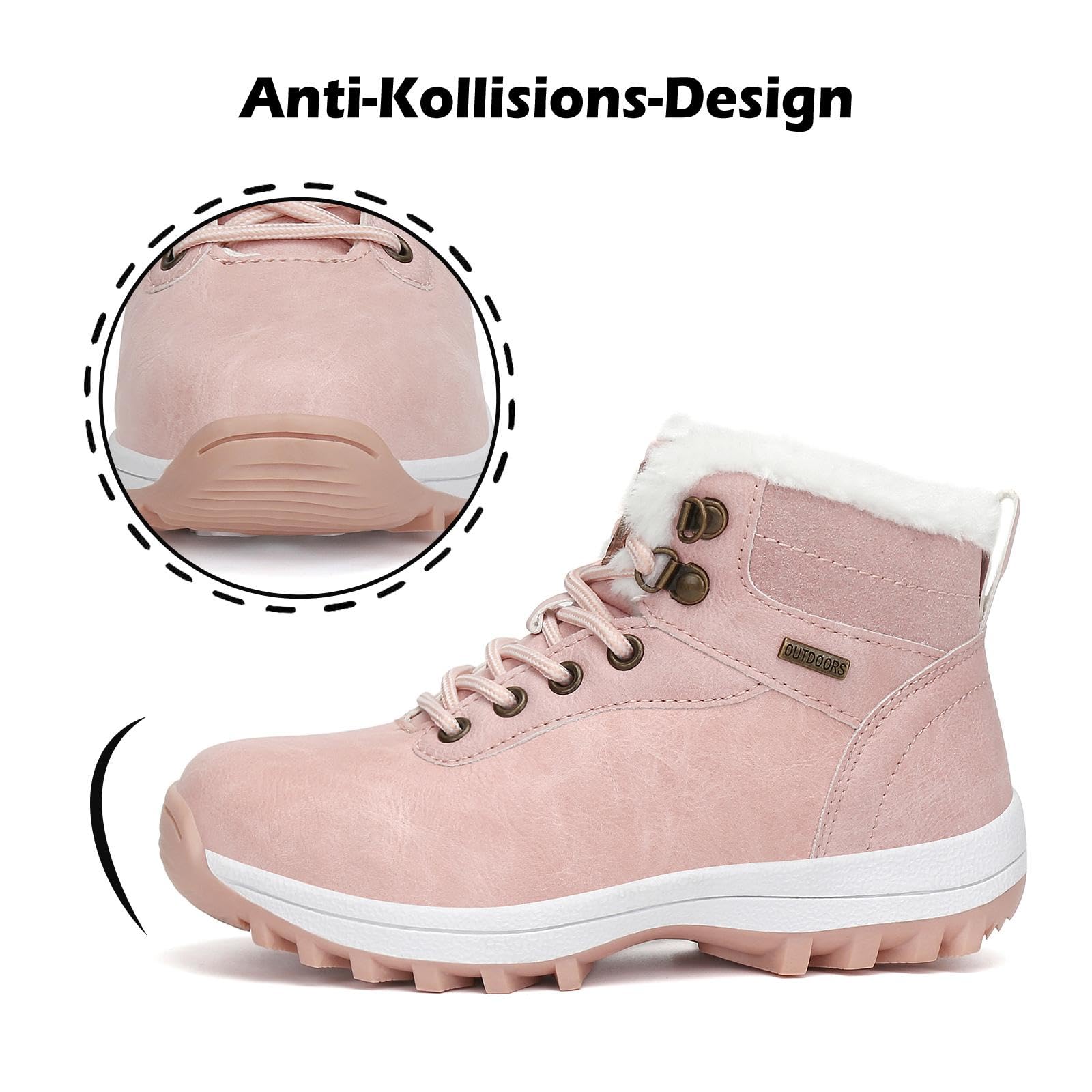 Mishansha Scarpe Invernali Bambini Antiscivolo Stivaletti Invernali con Calda Imbottitura per Ragazzi e Ragazze, Bambino e Bambina, Gr.24-36