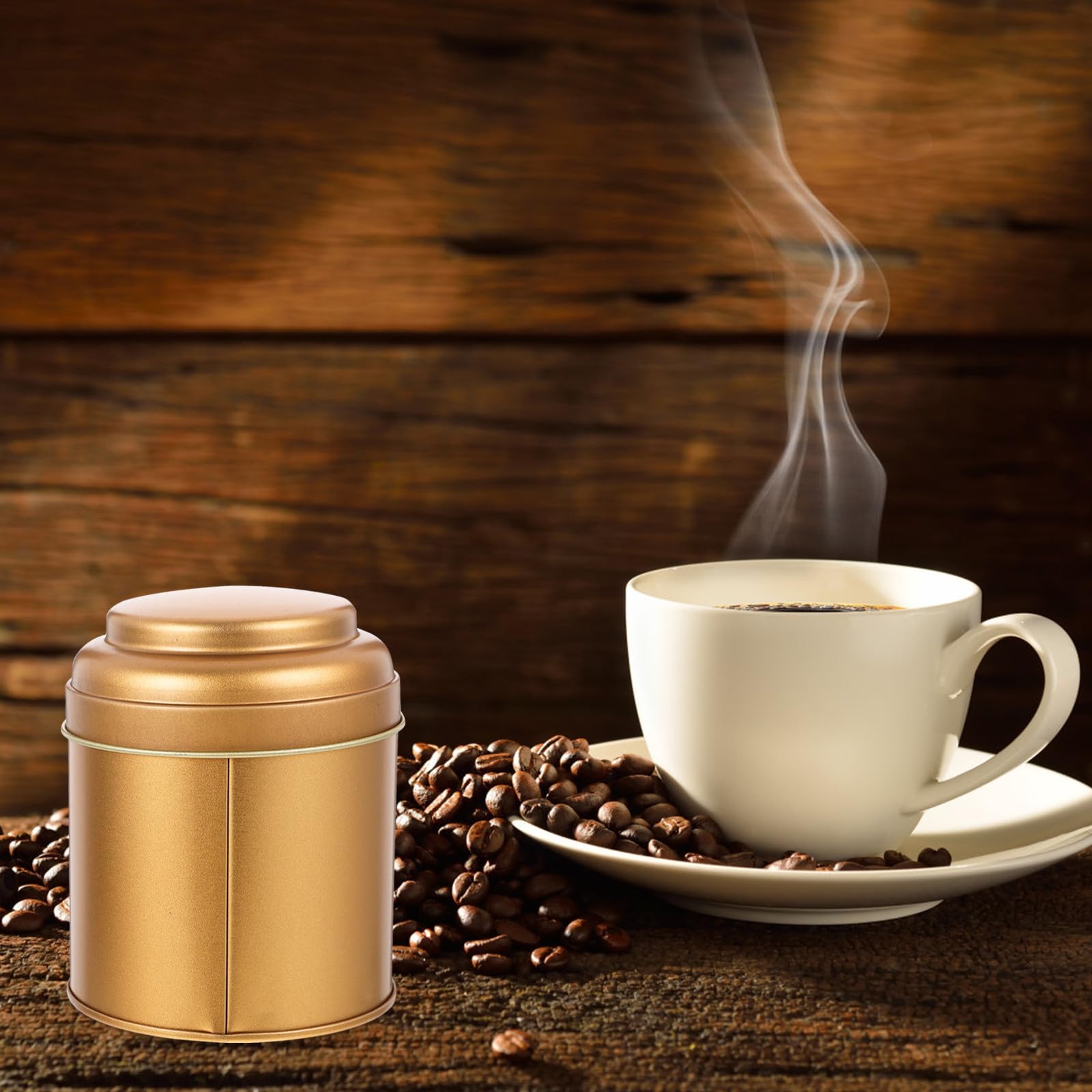 Didiseaon 6 Botes de Té Pequeños de Hojalata Tapa Doble, Almacenamiento Hermético para Cocina, Recipiente Metálico Reutilizable Color Rosa Mate para Guardar Té, Dulces y Especias