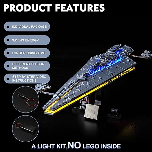 Miniatura 3 de BrickBling Kit de luces compatible con Lego Executor Super Star Destroyer (sin modelo), luces creativas compatibles con Lego 75356, gran sorpresa
